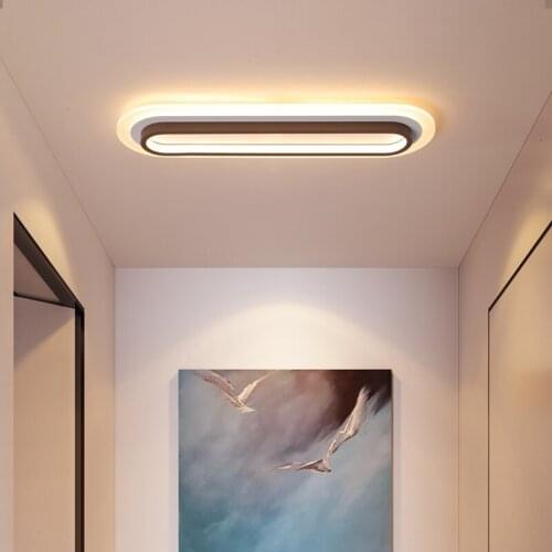 White+brown ceiling light bedroom aisle corridor hardware acrylic minimalist modern LED ceiling lights 40~120CM ceiling lamp