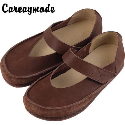 Careaymade-The first layer of leather soft bottom shoes comfortable cotton Moril shoes leather flat with casual female shoes