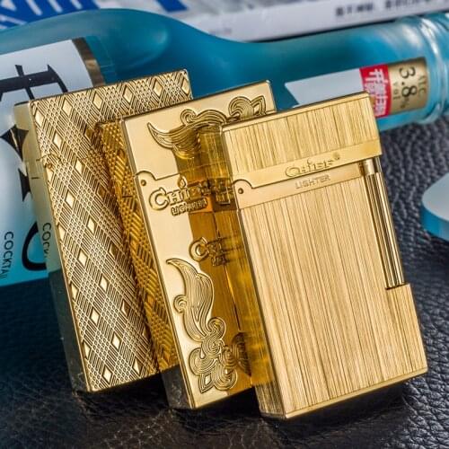 High-end Gift Box Lighter Side Slip Wheel Flintsl Loudly Gas Lighter Metal Lighters Cigarette LightersGadgets For Men
