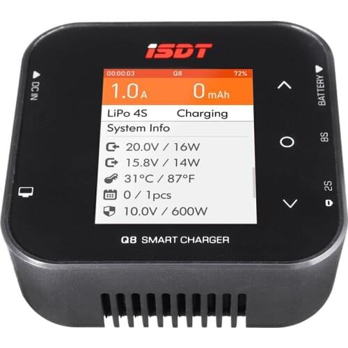ISDT Q8 BattGo 500W 20A High Power Battery Balance Charger Discharger for 1-8S Lipo Battery