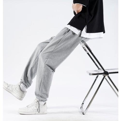 Summer Thin Straight Sports Loose 9-Point Legged Pants Necking Korean Fashion Trend Cool Casual Trousers Boy