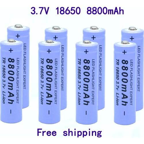 2021 18650 bateria de alta qualidade 8800 mah 3.7v 18650 baterias li-ion bateria recarregavel para lanterna tocha + frete gratis