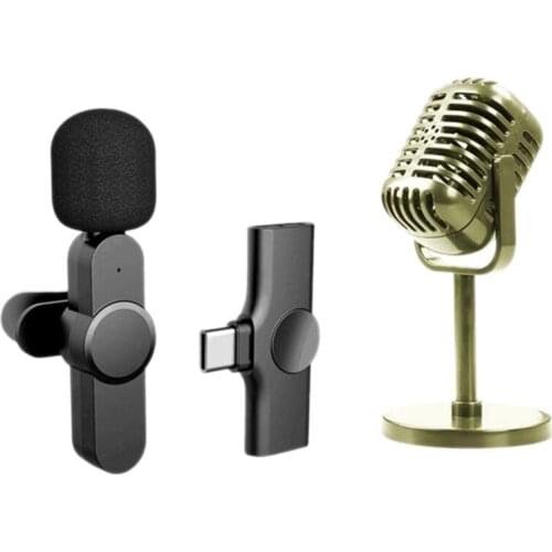 Top Deals Type-C Wireless Lavalier Microphone For Android Phone Microphone For Youtube Facebook Live Stream Vlogger Interviews