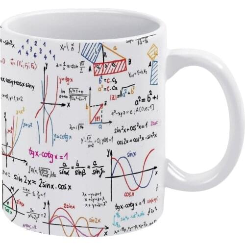 Mathematics Formulas Numbers White Mug 11oz Funny Ceramic Coffee Tea Milk Cups Math Mathematics School Education Numerical Numbe