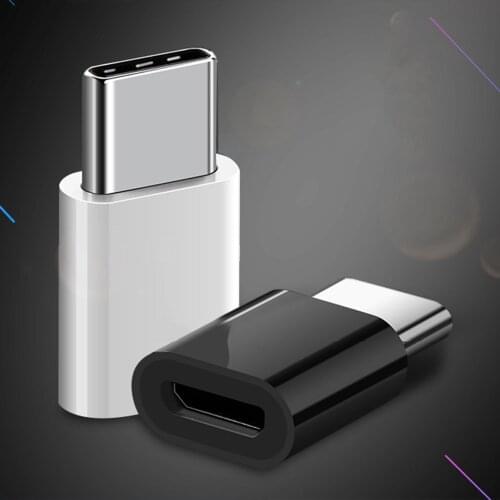 2Pcs Mini High Quality ABS Micro-USB to Type-C Male Connector Phone/Tablet Charger Adapter for Android phones