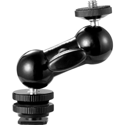 Multi-Function Double Ball Head Articulating Magic Arm w/ Shoe Mount 1/4 Screw for Camera Monitor Led Light Camera Cage