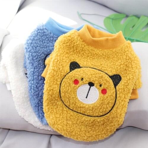 Puppy Cartoon Clothes Autumn and Winter New Pet Warm Clothes Teddy Bichon Pullover Blue Elephant Dog Fleece Pet Products