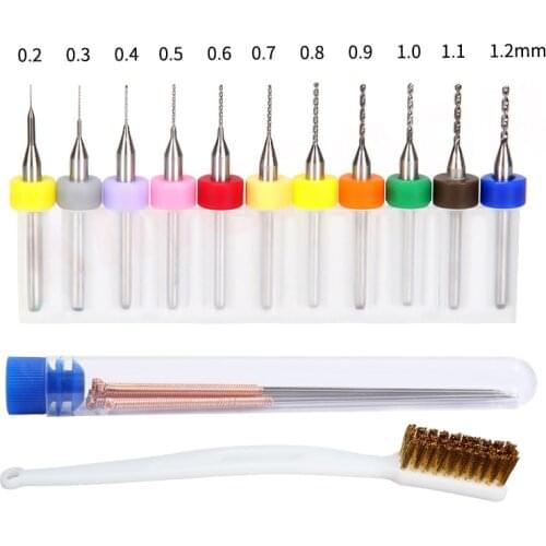 21pcs 3D Printer Nozzle Cleaning Kit 0.15-1.2mm 10Pcs Cleaning Needles 10pcs PCB Drill Bit Copper Wire Brush For MK8 E3D Nozzles