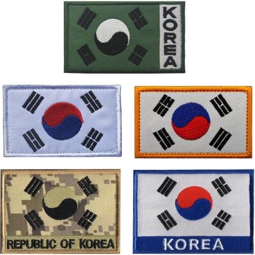 The Republic of Korea Flag Patch The Flag Of South Korea Tactical Badge Embroidered Stripes Cloth