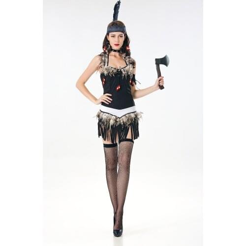 Sexy Fringed Indian Woman Costume Adult Carnival Party Indians Princess of Savage Forests Hunter Cosplay Fancy Outfits
