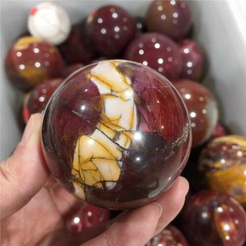 Natural Yolk Stone Ball Minerals Polished Sphere Crystal Healing Stone Feng Shui Home Decoration Gift