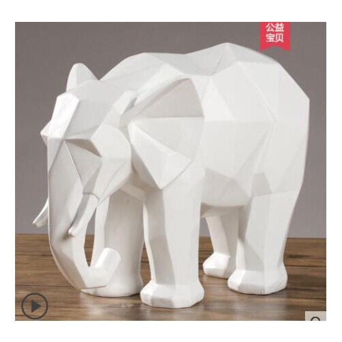 Nordic creative geometric origami resin animal elephant display TV cabinet desktop decoration porch decorative arts and crafts