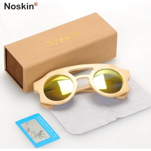 2021 New Bamboo Wooden Mirror coating Polaroid Women Mens Sunglasses Vintage Retro Fashion Designer Hot Party Glasses Eyewear