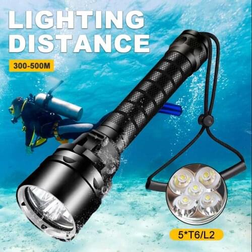 LED Diving Flashlight IPX8 Waterproof Professional Super Bright Powerful Underwater Torch Lamp Lanterna Scuba Diver Light