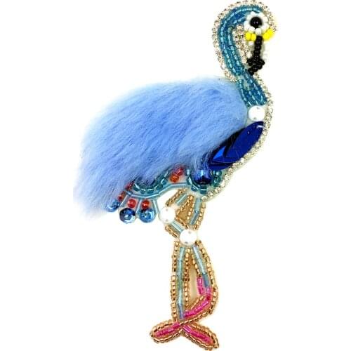 4pc 10x15cm Iron On Embroidered Flamingo Patch Pink Birds Applique Embroidery Patches For Clothing Parches Bordados AC1134