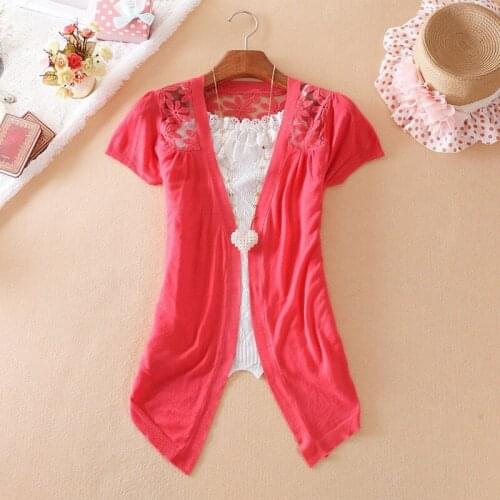 Thin Sweaters Cardigan Summer Women 2017 New Air Conditioning Shirt Fashion Slim Candy Crochet Knit Top Lace Blouse Free Size