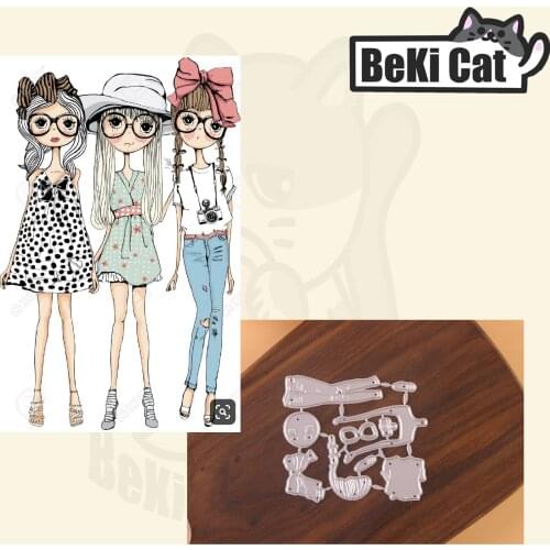 Pretty lovely girl Cutting Dies Stencils for DIY Scrapbooking photo album Decorative DIY Paper Cards