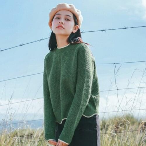 2018 Spring Multicolor Fresh Japan style women sweater Contracted Pullovers Loose Short Casual Preppy style Lovely girls sweater