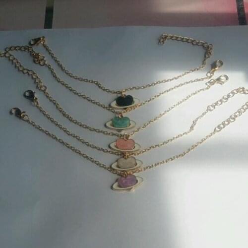 Sl486 Europe Vintage Simple bracelet geometric alloy heart-shaped Planet pendant bracelet Female jewelry accessories