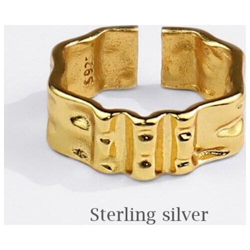 Sole Memory Personality Irregular Fashion 925 Sterling Silver Female Resizable Opening Rings SRI858