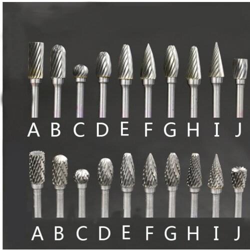 10 Pcs 3x6mm Shank Tungsten Carbide Steel Grinding Head Burrs Mini Drill Bit Diamond Burs Milling Cutter Material Rotary Burr