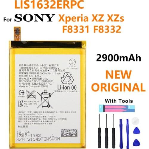 100% Original Replacement Battery For SONY Xperia XZ F8331 F8332 DUAL XZs G8323 LIS1632ERPC Genuine Phone Battery 2900mAh