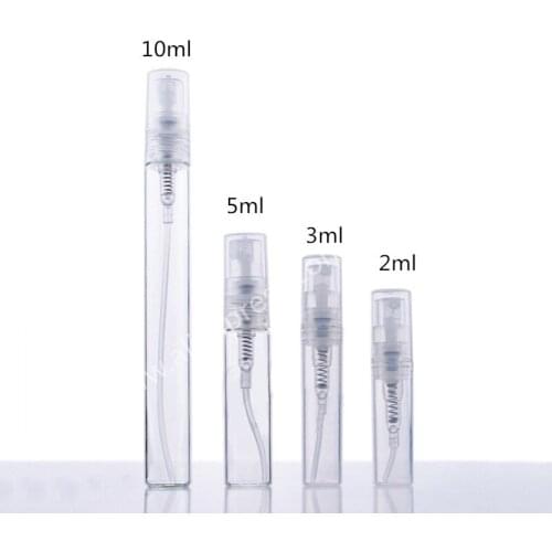 100 X 5ml 10ml Small Refillable Perfume Bottle Transparent Glass Fragrance atomizer Mist spray Liquid Container