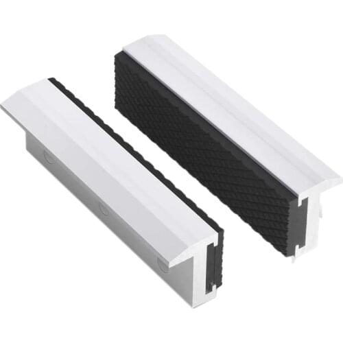 4 inch Vise Jaws Universal Soft Vice Jaws Pads Covers, Multi-Purpose Protector for Any Metal Vice,2 Pcs,Silver
