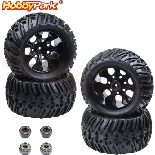 4pcs 1/10 RC Truck Tires & Wheels Rim Foam Inserts 12mm Hex For Traxxas Himoto HSP HPI Redcat Monster 94111 94108 94188