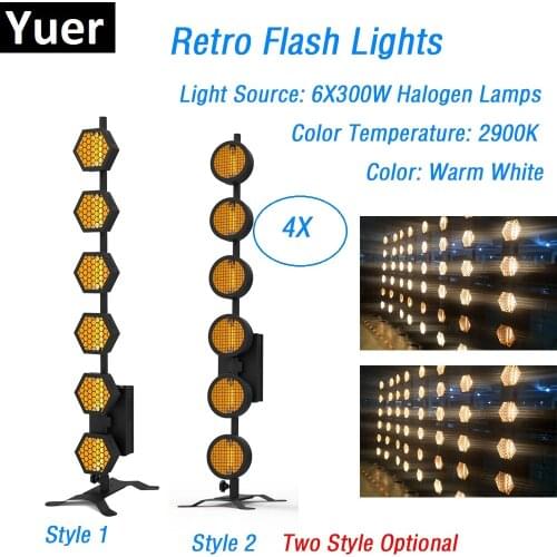 4XLot High Quality 6X300W Retro Flash Lights Stage Strobe Lights Disco Lights Perfect For Party Wedding Events Stage Dj Lights