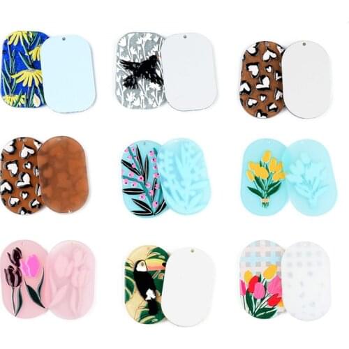 50PC Small Fresh Country Style Flower Bird Heart Jewelry Accessories Hand Made Earrings Connectors DIY Pendant Components Charms