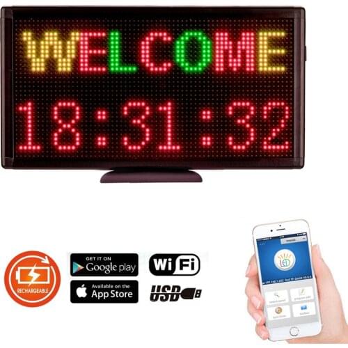 Free Shipping Portable Led Open Sign Tabletop Advertising Lighting Programmable WiFi Controlled Display Board Rechargeable DC5V