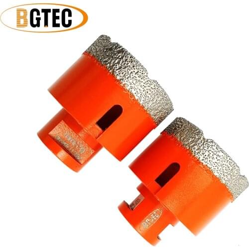 BGTEC 2pc 55mm Vacuum brazed diamond Dry drilling bits 5/8-11 connection Drill core bits porcelain tile, granite hole saw
