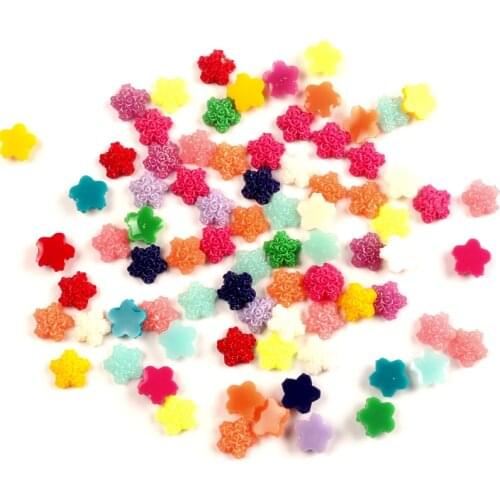 LF 200Pcs Resin Flower 12x12mm Decoration Crafts Flatback Cabochon Embellishments For Scrapbooking Kawaii Cute Diy Accessories
