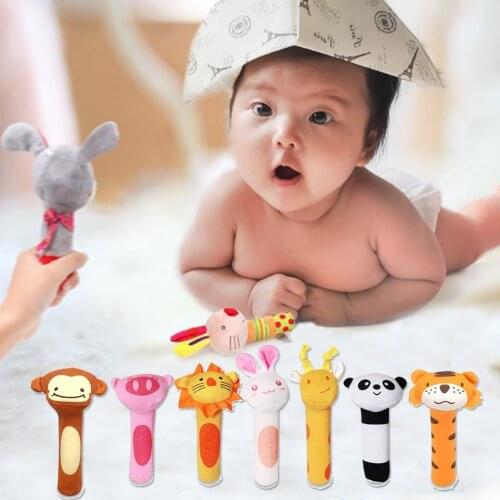 BB stick phonation baby toy plush hand rattle bb stick animal bb stick hand rattle baby hand fleece rattle cartoon