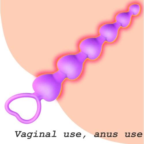 Flexible Silicone Long Anal Beads Butt Plug Heart Shape Waterproof Anal Sex Toy for Man Women Couple No Vibrator Bullet Sex Shop