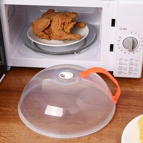 Microwave Oven Food Cover Heat Resistant Transparent Anti Sputtering Kitchen Cookware Parts Handle Reusable Airtight Food Covers