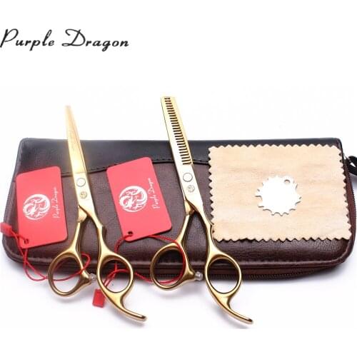 6" 17.5cm JP Stainless Gold Straight Scissors Thinning Shears Pet Scissors Professional Grooming Scissors Dog Scissors Kit Z1005