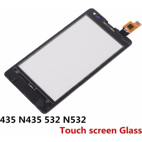 OEM Touch screen For Nokia Microsoft Lumia 435 N435 532 N532 Housing Touch Screen Digitizer Panel Glass+Sticker Glue