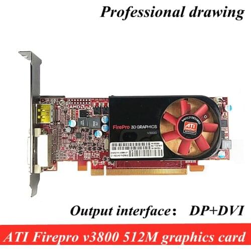 Original Sapphire ATI FirePro V3800 graphics card 512M professional graphics card DP DVI CAD design video card 1pcs