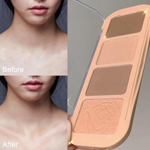 24g Shadow Palette Waterproof 4 in1 Makeup Supplies 4 Colors Contour Blush Highlighting Shadow Palette for Girl