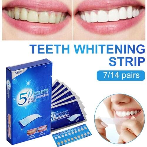 28PCS 5D Teeth Whitening Strips Oral Hygiene Care Double Elastic Teeth Strips Teeth Bleaching Strips Tooth Dental Bleaching Tool