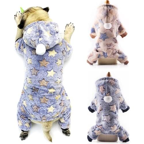 Practical Soft Fleece Dog Jumpsuit Sweater Sweatshirt Winter Dog Flannel Clothes Small Puppy Coat Pet Outfits Hoodie