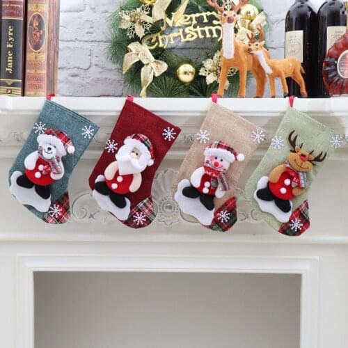 Christmas Candy Gift Bag Decoration Props Santa Snowman Socks Medium Gift Christmas Socks Decoration