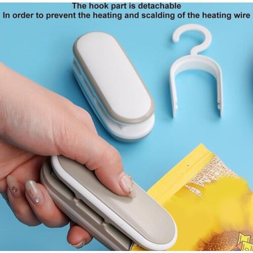 Mini Handheld Bag Sealer Portable Hand Pressure Heat Sealing Machine with Hook for Food Snack
