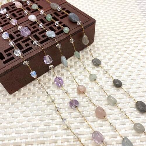 Stainless Steel Handmade Chain Natural Stone Handmade Chain Used for Jewelry Making DIY Necklace, Bracelet, Earring Accessories