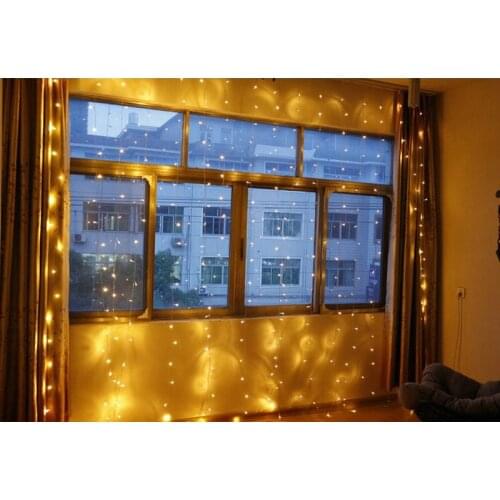 Remote control 3Mx3M Fairy curtain string Light 304Led Xmas Window Party Patio Lawn Garden Twinkle star Lamp 29V Safe-Warm White