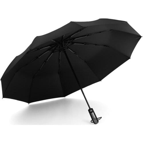 Wind Resistant Folding Automatic Umbrella Rain Women Auto Luxury Big Windproof Umbrellas Rain for Men Black Coating 10K Parasol