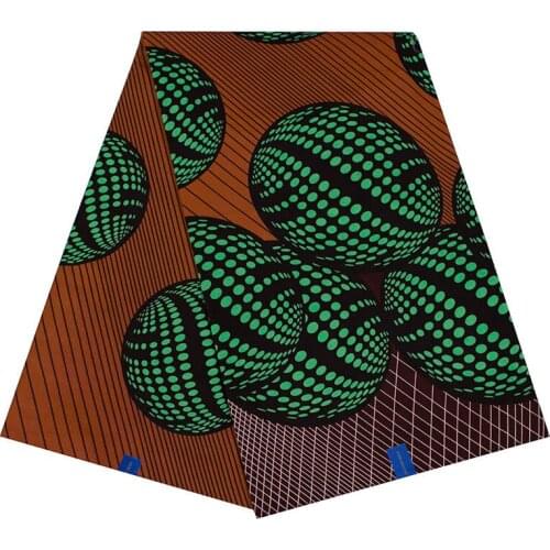 2019 High Quality African Pagne Tissu Ankara Veritable Real Wax Green Pattern Print Cotton Sewing Material Fabric 6 Yards