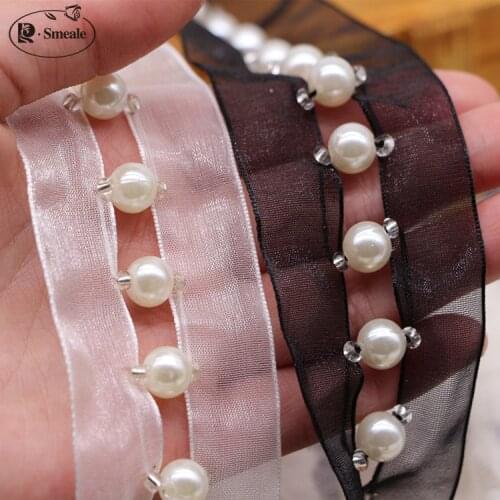 3yards/lot Webbing Compound Chiffon Beaded Lace Decoration Accessories Curtain Three-dimensional Laciness Accessories RS1722